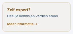 Het blok Zelf expert? in de zijbalk van een klant