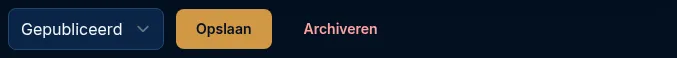 Statuskeuze, Opslaan en Archiveren onderaan het formulier