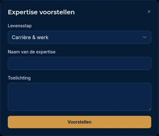 Het venster Expertise voorstellen