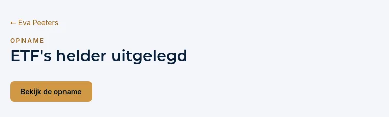 De bibliotheekpagina van een opname met de knop Bekijk de opname